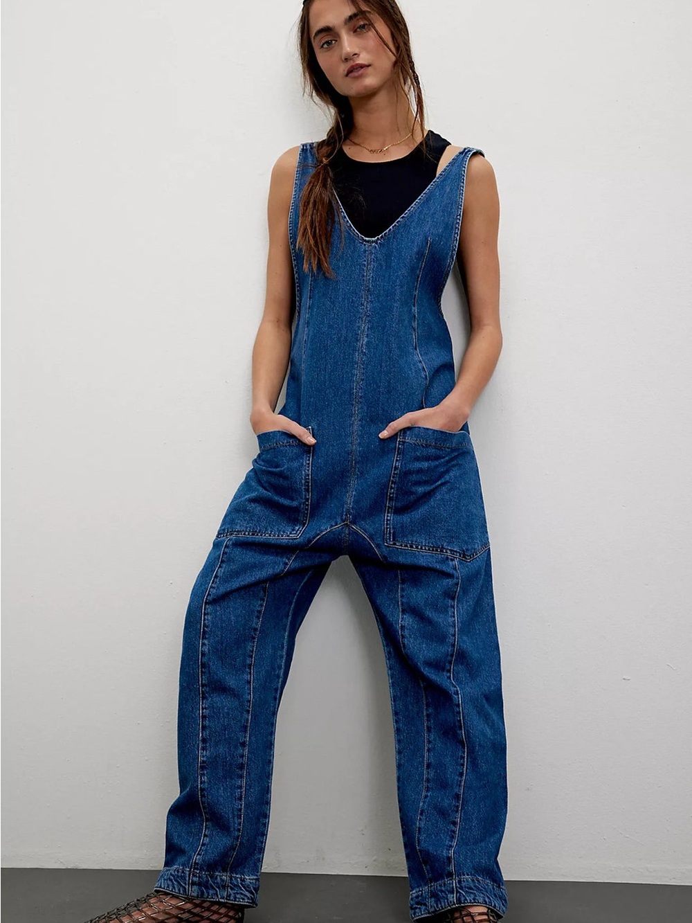 Free people We The Free High Roller Jumpsuit/Sapphire Blue